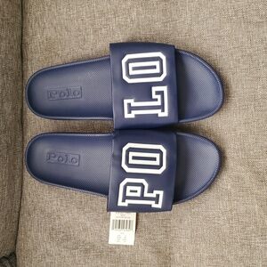 POLO RALPH LAUREN CAYSON MEN'S SLIDES COLOR BLUE SIZE 12